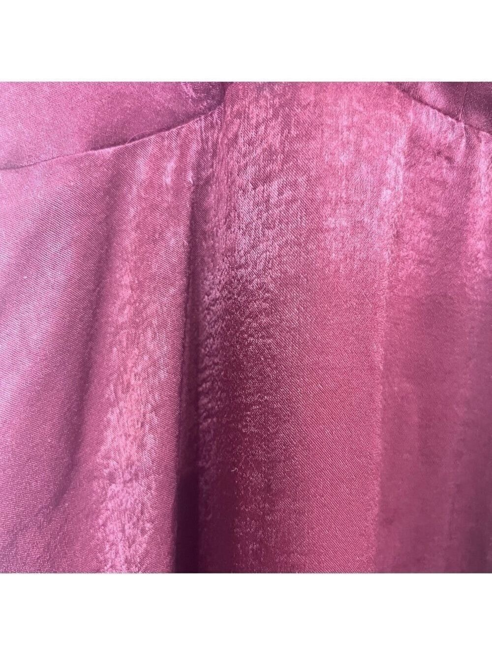 Lulus Burgundy Satin Maxi Dress Size XS NWT Wedding Pom Concert Party Pom - Picture 8 of 12